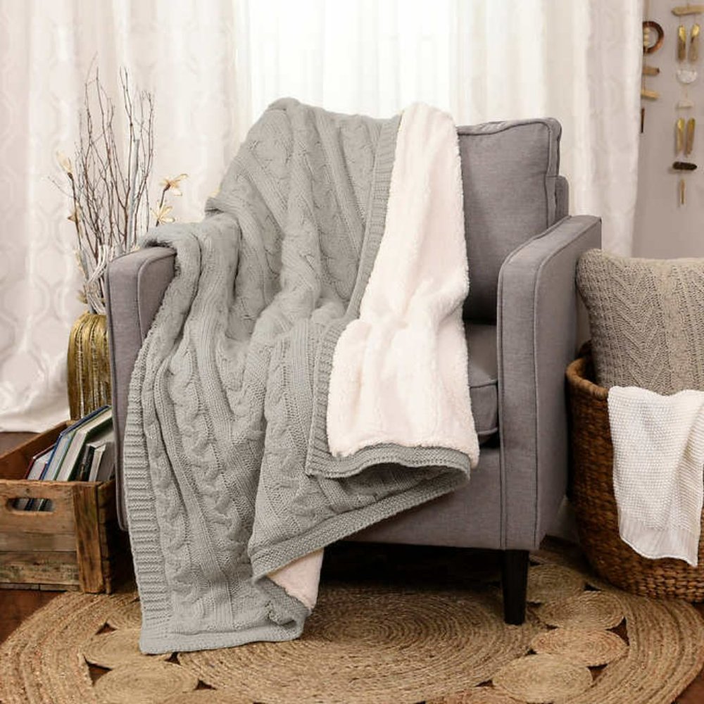 Life Comfort Cable Knit Throw
